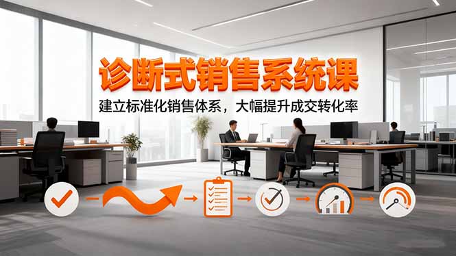 诊断式销售系统课，建立标准化销售体系，大幅提升成交转化率-宇众网创