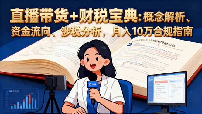 直播带货+财税宝典：概念解析、资金流向、涉税分析，月入10万合规指南-宇众网创
