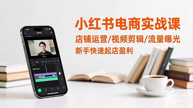 小红书电商实战课：店铺运营/视频剪辑/流量曝光，新手快速起店盈利-宇众网创